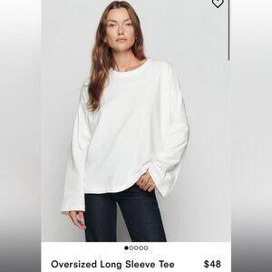 Reformation Oversized Long Sleeve Tee White - Size M